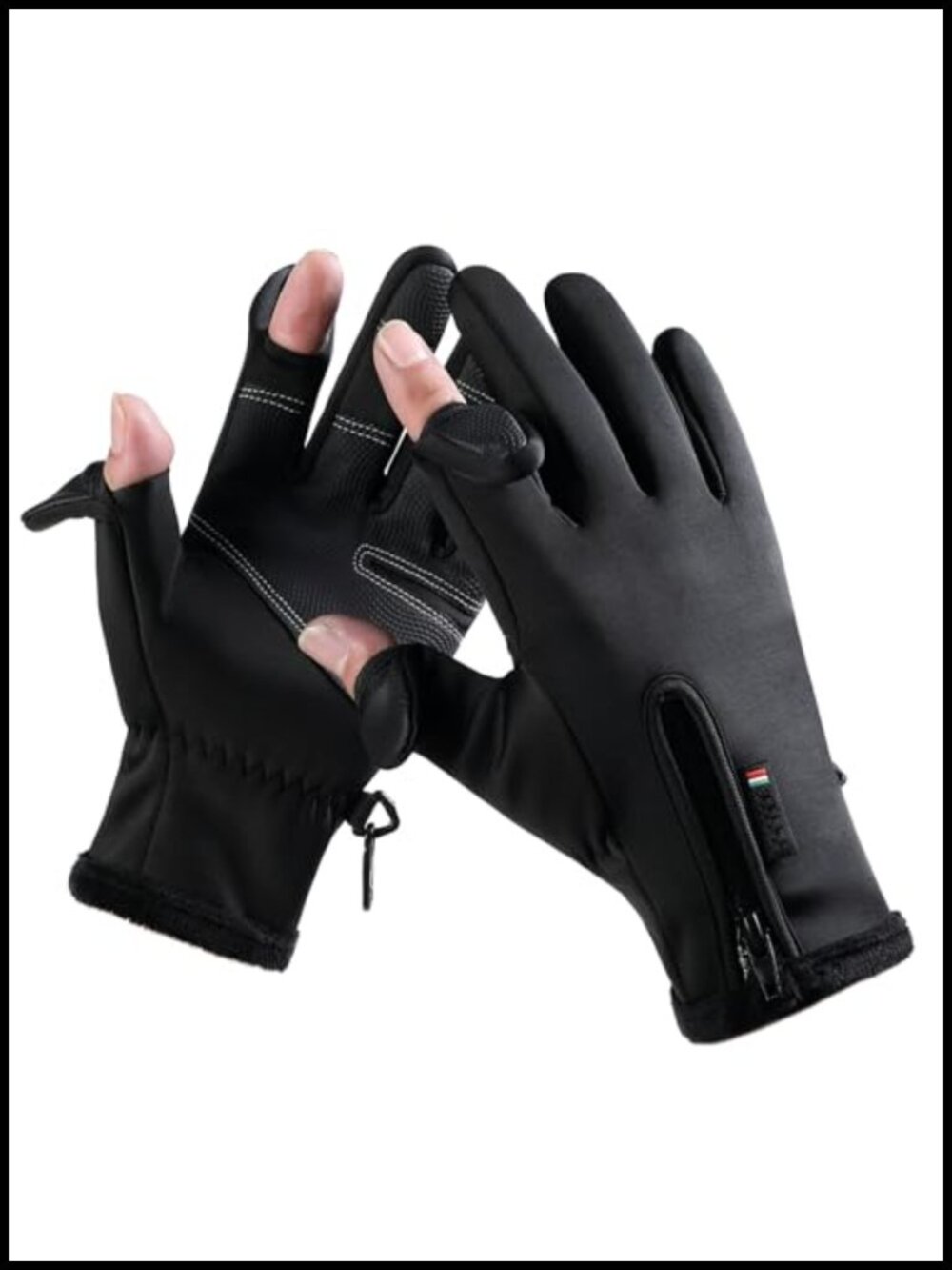 Winter Gloves Removable Fingertips Touch Screen Windproof Cycling